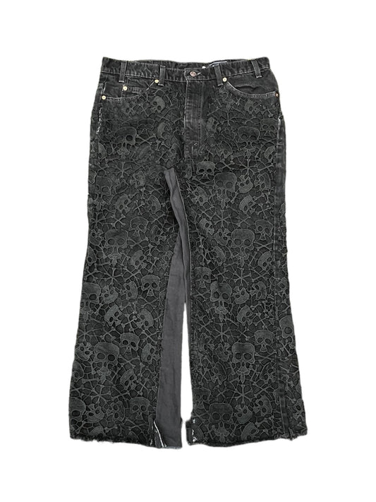 Skull Lace Denim